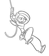 coloriage kim possible s elance de la liane
